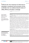 Cover page: Vinflunine for the treatment of advanced or metastatic transitional cell carcinoma of the urothelial tract: an evidence-based review of safety, efficacy, and place in therapy