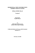 Cover page: Residential New Construction Market Effects Study: Final Study Plan (Version 2)