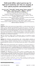 Cover page: Multi-modal diffuse optical spectroscopy for high-speed monitoring and wide-area mapping of tissue optical properties and hemodynamics