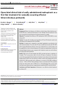 Cover page: Open label clinical trial of orally administered molnupiravir as a first-line treatment for naturally occurring effusive feline infectious peritonitis.