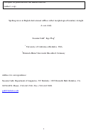 Cover page: Spelling errors in English derivational suffixes reflect morphological boundary strength