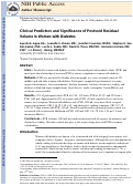 Cover page: Clinical predictors and significance of postvoid residual volume in women with diabetes