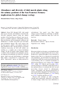 Cover page: Abundance and diversity of tidal marsh plants along the salinity gradient of the San Francisco Estuary: implications for global change ecology