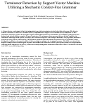 Cover page: Terminator Detection by Support Vector Machine Utilizing a Stochastic Context-Free 
Grammar