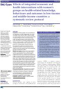 Cover page: Effects of integrated economic and health interventions with women’s groups on health-related knowledge, behaviours and outcomes in low-income and middle-income countries: a systematic review protocol