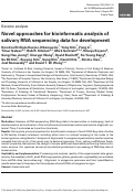 Cover page: Novel approaches for bioinformatic analysis of salivary RNA sequencing data for development