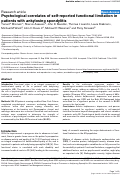 Cover page: Psychological correlates of self-reported functional limitation in patients with ankylosing spondylitis