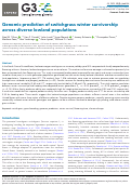 Cover page: Genomic prediction of switchgrass winter survivorship across diverse lowland populations.