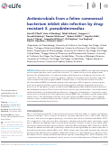 Cover page: Antimicrobials from a feline commensal bacterium inhibit skin infection by drug-resistant S. pseudintermedius