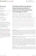 Cover page: Gravidity influences distinct transcriptional profiles of maternal and fetal placental macrophages at term
