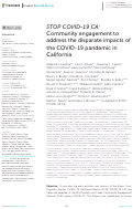 Cover page: STOP COVID-19 CA: Community engagement to address the disparate impacts of the COVID-19 pandemic in California