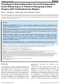 Cover page: Post-Bypass Dexmedetomidine Use and Postoperative Acute Kidney Injury in Patients Undergoing Cardiac Surgery with Cardiopulmonary Bypass