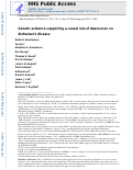 Cover page: Genetic Evidence Supporting a Causal Role of Depression in Alzheimers Disease.