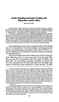 Cover page: Insider Signaling and Insider Trading with Repurchase Tender Offers