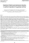 Cover page: Gestational Diabetes and Hypertensive Disorders of Pregnancy Among Women Veterans Deployed in Service of Operations in Afghanistan and Iraq