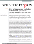 Cover page: Spin Hall-induced auto-oscillations in ultrathin YIG grown on Pt