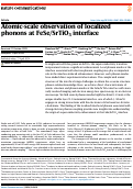 Cover page: Atomic-scale observation of localized phonons at FeSe/SrTiO3 interface.