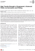 Cover page: High Tensile Strength of Engineered β-Solenoid Fibrils via Sonication and Pulling