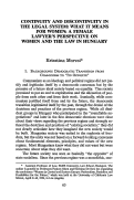 Cover page: Continuity and Discontinuity in the Legal System: What It Means for Women: A Female Lawyer's Perspective on Women and the Law in Hungary