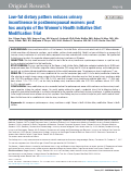 Cover page: Low-fat dietary pattern reduces urinary incontinence in postmenopausal women: post hoc analysis of the Women's Health Initiative Diet Modification Trial