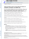 Cover page: Twenty year fitness trends in young adults and incidence of prediabetes and diabetes: the CARDIA study