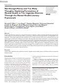 Cover page: Not Enough Money and Too Many Thoughts: Exploring Perceptions of Mental Health in Two Ugandan Districts Through the Mental Health Literacy Framework