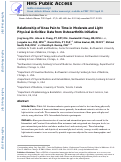 Cover page: Relationship of knee pain to time in moderate and light physical activities: Data from Osteoarthritis Initiative