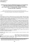 Cover page: Cardiovascular Disease-Related Pregnancy Complications Are Associated with Increased Maternal Levels and Trajectories of Cardiovascular Disease Biomarkers During and After Pregnancy