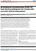 Cover page: AI-enhanced reconstruction of the 12-lead electrocardiogram via 3-leads with accurate clinical assessment.