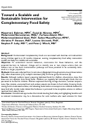 Cover page: Toward a Scalable and Sustainable Intervention for Complementary Food Safety