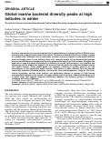 Cover page: Global marine bacterial diversity peaks at high latitudes in winter