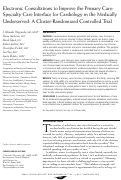 Cover page: Electronic Consultations to Improve the Primary Care-Specialty Care Interface for Cardiology in the Medically Underserved: A Cluster-Randomized Controlled Trial