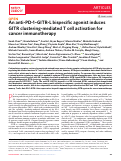 Cover page: An anti-PD-1-GITR-L bispecific agonist induces GITR clustering-mediated T cell activation for cancer immunotherapy.