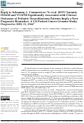 Cover page: Reply to Schramm, L. Comment on “Li et al. BDP1 Variants I1264M and V1347M Significantly Associated with Clinical Outcomes of Pediatric Neuroblastoma Patients Imply a New Prognostic Biomarker: A 121-Patient Cancer Genome Study. Diagnostics 2021, 11, 2364”