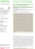 Cover page: Multi-system physiological dysregulation and ageing in a subsistence population.