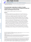 Cover page: Pre- and perinatal complications in relation to Tourette syndrome and co-occurring obsessive-compulsive disorder and attention-deficit/hyperactivity disorder