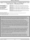 Cover page: Impact of clinical decision support on radiography for acute ankle injuries: a randomized trial