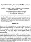 Cover page: Nuclear fragmentation cross sections for NASA database 
development