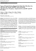 Cover page: Types of Female Partners Reported by Black Men Who Have Sex with Men and Women (MSMW) and Associations with Intercourse Frequency, Unprotected Sex and HIV and STI Prevalence