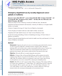 Cover page: Emergency department use by recently diagnosed cancer patients in California.