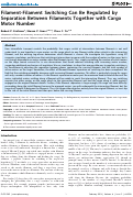 Cover page: Filament-Filament Switching Can Be Regulated by Separation Between Filaments Together with Cargo Motor Number