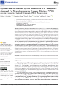 Cover page: Systemic Innate Immune System Restoration as a Therapeutic Approach for Neurodegenerative Disease: Effects of NP001 on Amyotrophic Lateral Sclerosis (ALS) Progression.