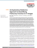 Cover page: An Exploratory Radiomics Approach to Quantifying Pulmonary Function in CT Images