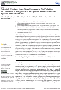 Cover page: Potential Effects of Long-Term Exposure to Air Pollution on Dementia: A Longitudinal Analysis in American Indians Aged 55 Years and Older