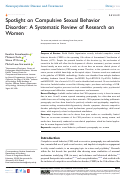 Cover page: Spotlight on Compulsive Sexual Behavior Disorder: A Systematic Review of Research on Women.