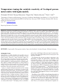 Cover page: Temperature Tuning the Catalytic Reactivity of Cu-Doped Porous Metal Oxides with Lignin Models