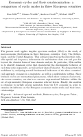 Cover page: Economic Cycles and Their Synchronization: A Comparison of Cyclic Modes in Three European Countries