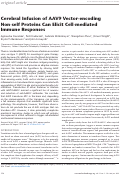 Cover page: Cerebral Infusion of AAV9 Vector-encoding Non-self Proteins Can Elicit Cell-mediated Immune Responses