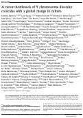 Cover page: A recent bottleneck of Y chromosome diversity coincides with a global change in culture