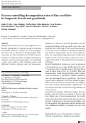 Cover page: Factors controlling decomposition rates of fine root litter in temperate forests and grasslands